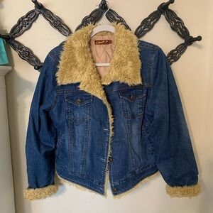 Clash Jeans Jacket with Faux Fur Trim